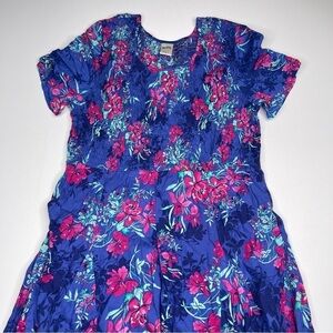 Blair Maxi Dress Floral Short Sleeve Smocking Boho Modest Summer Spring Peasant